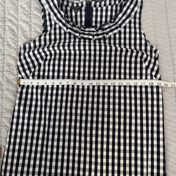 Talbots Gingham Pleated-Neck blk and white dress - Picture 8 of 9